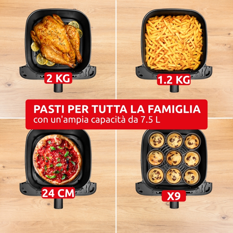 Moulinex Easy Fry Mega Compact EZ8618 Einzelbild 7,5 l Eigenständig 2020 W Heißluftfritteuse Schwarz