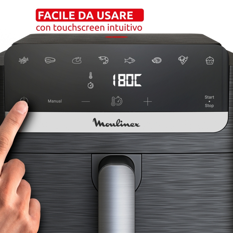 Moulinex Easy Fry Mega Compact EZ8618 Sencillo 7,5 L Independiente 2020 W Freidora de aire caliente Negro