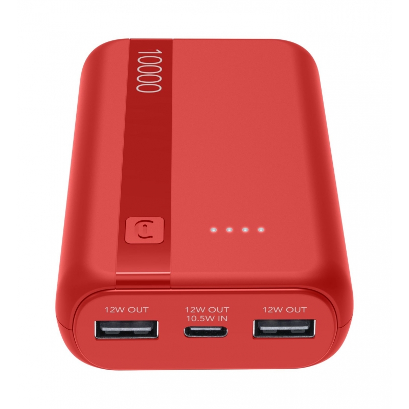 Cellularline Power Bank Essential 10.000 Power bank da 10.000 mAh con batteria agli ioni di litio, dotato di porta USB-C