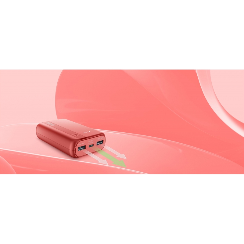 Cellularline Power Bank Essential 10.000 Batería externa de 10.000 mAh con batería de iones de litio, puerto USB-C in out, dos