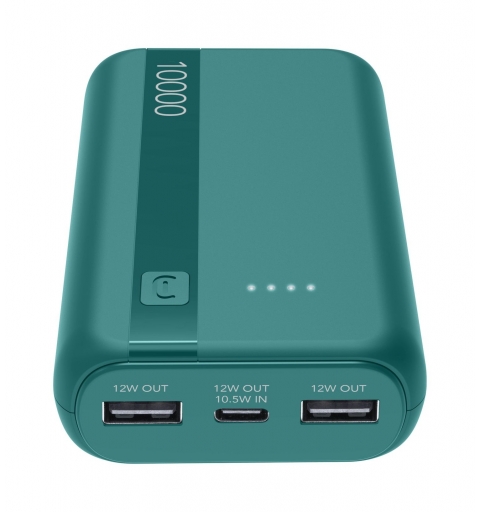 Cellularline Power Bank Essential 10.000 Batería externa de 10.000 mAh con batería de iones de litio, puerto USB-C in out, dos