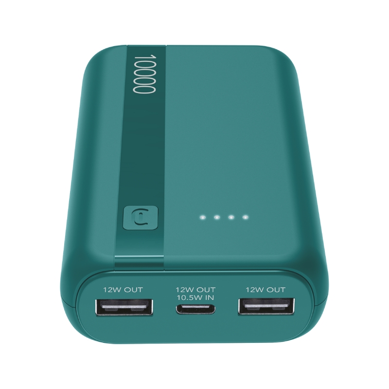 Cellularline Power Bank Essential 10.000 Batería externa de 10.000 mAh con batería de iones de litio, puerto USB-C in out, dos