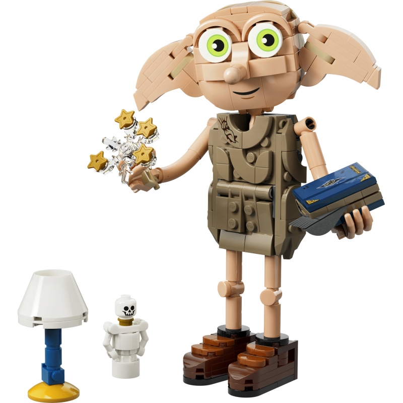 LEGO Harry Potter 76469 2in1 Dobby l'Elfo Libero, Gioco Trasformabile in Kreacher, Decorazione Cameretta, Regalo Bambini 8+