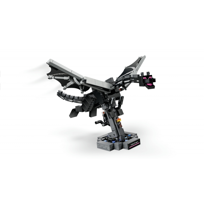 LEGO Minecraft 21595 Drago dell'End, Giocattolo Interattivo con Ali Mobili e Supporto, Regalo per Gamer e Bambini da 10 Anni