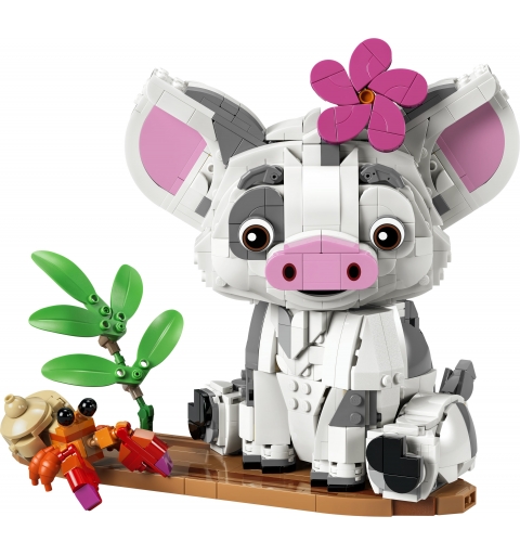LEGO Disney Princess | Disney Vaiana 43292 Pua Action Figure, Maialino Giocattolo con Fiore, Granchio e Zattera, Regalo per