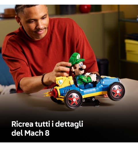 LEGO Super Mario 72050 Mario Kart Luigi e Mach 8, Kit per Adulti con Personaggio Nintendo e Auto, Gadget da Collezione, Regalo