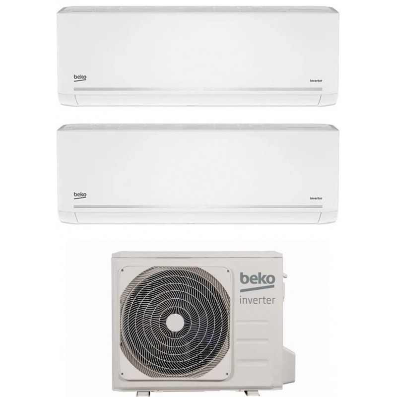 Beko BGMPO181 + BGMPI 095-125 Set Condizionatore Climatizzatore Dual Split Evolutio 2025 WiFi 9+12 Btu 5,3Kw A++/A+ Inverter R32