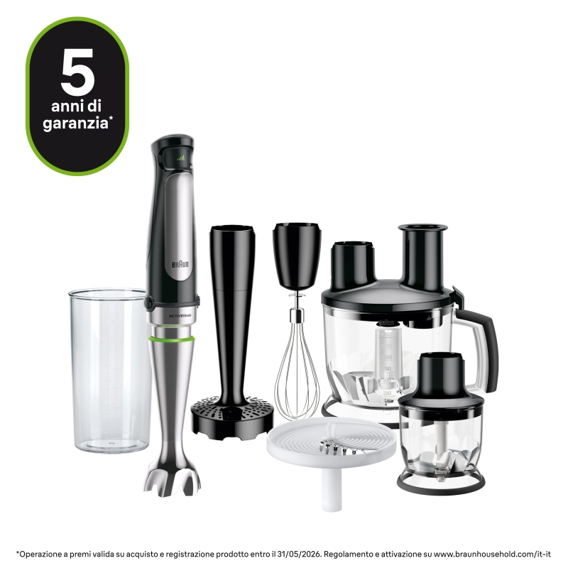 Braun MQ 7087X 1.2 L Immersion blender 1000 W Black, Stainless steel