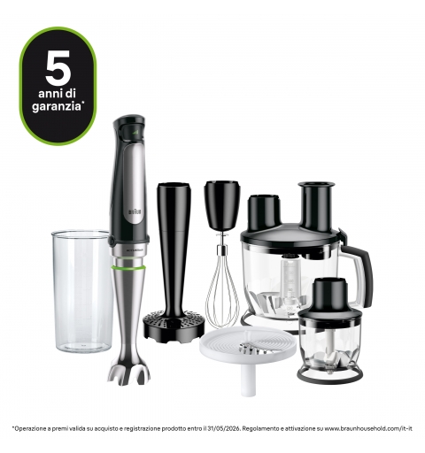 Braun MQ 7087X 1.2 L Immersion blender 1000 W Black, Stainless steel