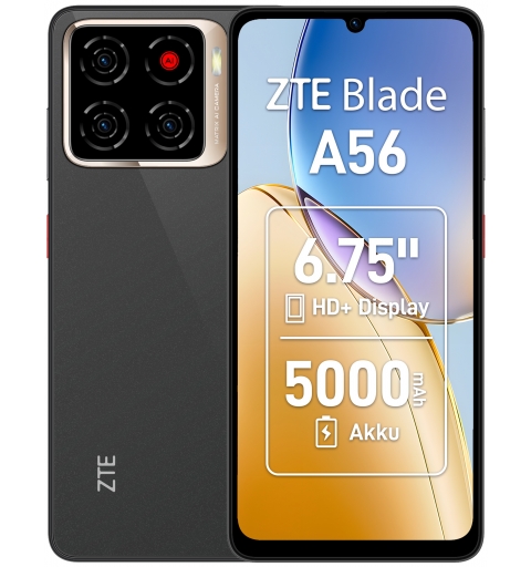 ZTE Blade A56 17,1 cm (6.75") Double SIM Android 15 4G USB Type-C 4 Go 64 Go 5000 mAh Noir