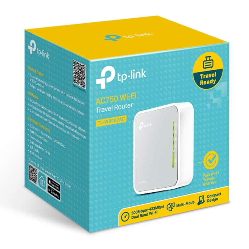 TP-Link TL-WR902AC wireless router Fast Ethernet Dual-band (2.4 GHz 5 GHz) 4G White