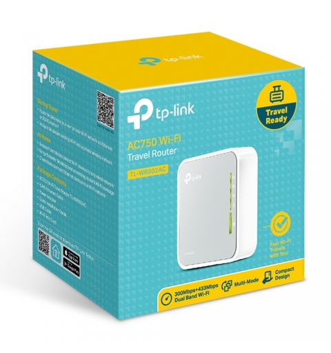 TP-Link TL-WR902AC routeur sans fil Fast Ethernet Bi-bande (2,4 GHz 5 GHz) 4G Blanc