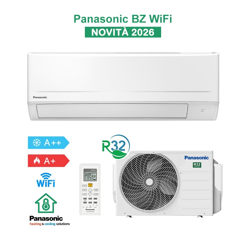 Panasonic BZ25CKE WiFi 2026 Air Conditioning Kit 9000BTU 2.5Kw A++/A+ CU-BZ25CKE + CS-BZ25CKE Inverter R32 20db White