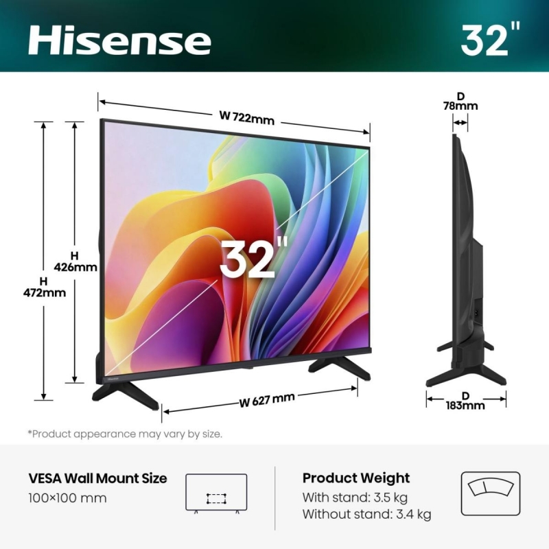 Hisense 32A49S 81,3 cm (32") HD Smart TV Wi-Fi Nero