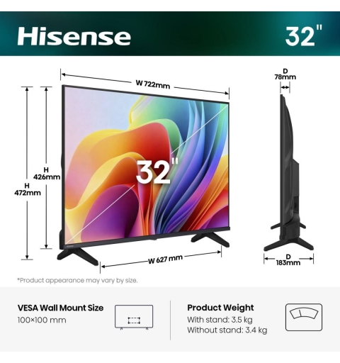 Hisense 32A49S 81,3 cm (32") HD Smart TV Wi-Fi Nero
