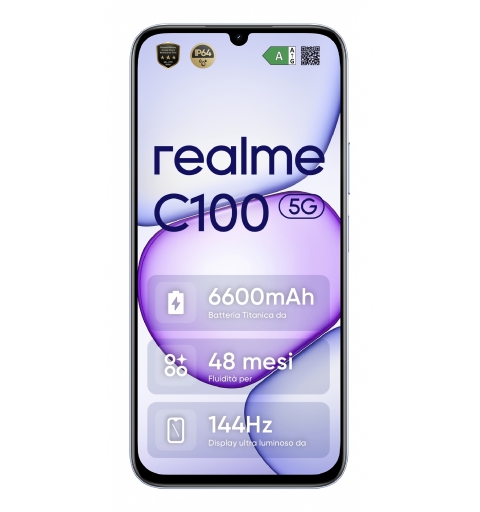 realme C100 5G 17,3 cm (6.8") Doppia SIM Android 16.0 USB tipo-C 4 GB 128 GB 6600 mAh Viola