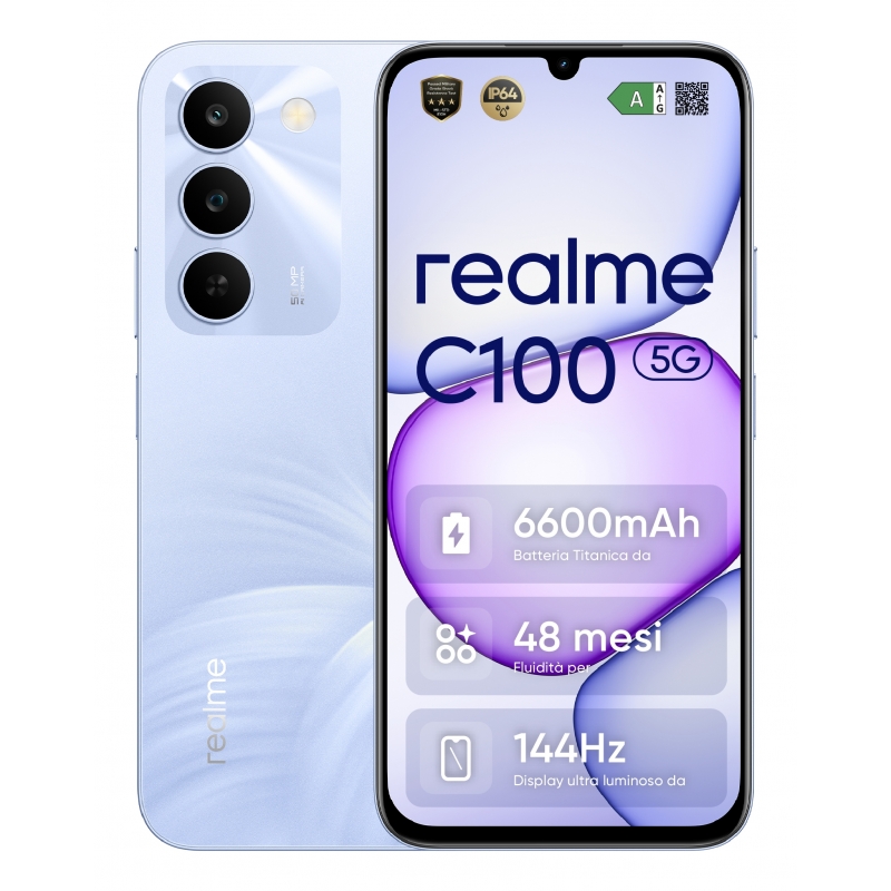 realme C100 5G 17,3 cm (6.8") Doppia SIM Android 16.0 USB tipo-C 4 GB 128 GB 6600 mAh Viola