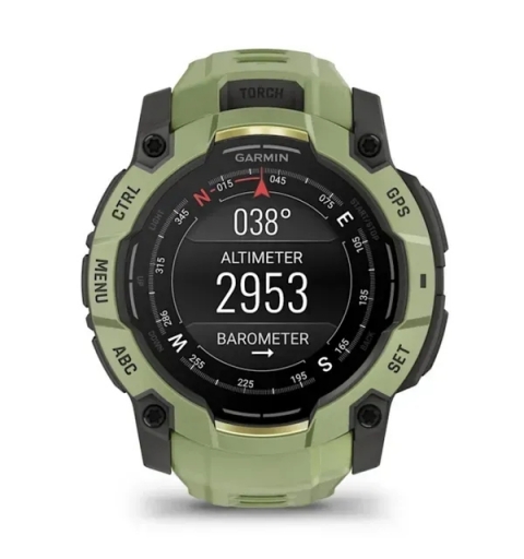 Garmin Instinct 3 AMOLED 3,3 cm (1.3") 50 mm Digitale 416 x 416 Pixel Touch screen Verde, Grigio GPS (satellitare)