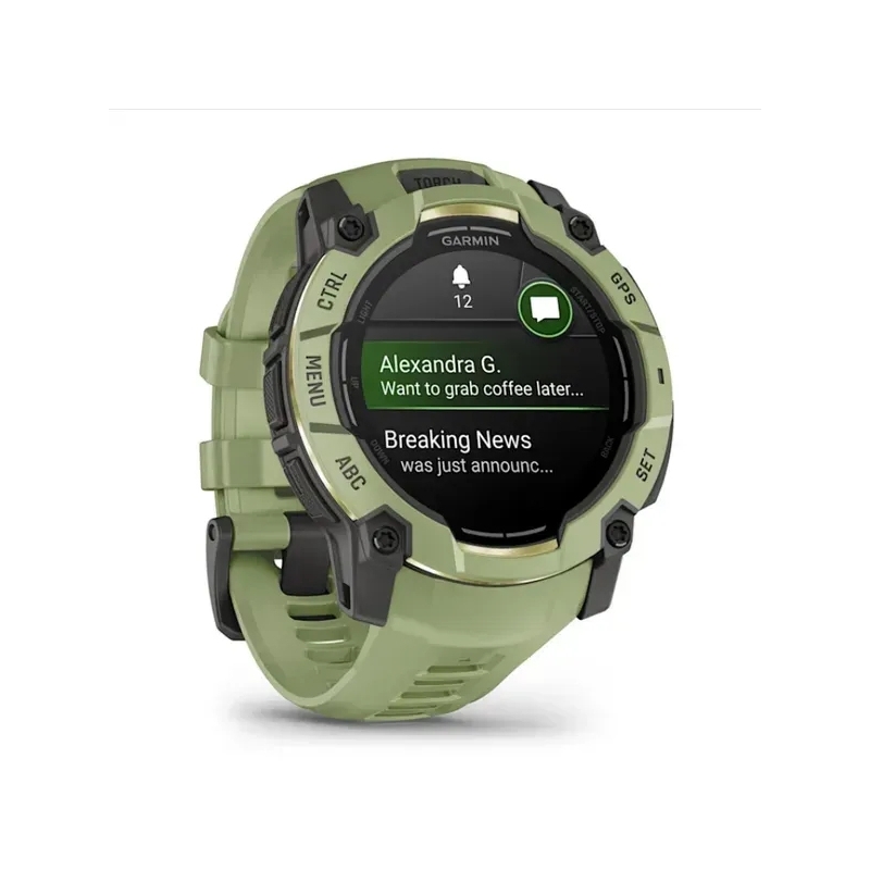 Garmin Instinct 3 AMOLED 3,3 cm (1.3") 50 mm Numérique 416 x 416 pixels Écran tactile Vert, Gris GPS (satellite)