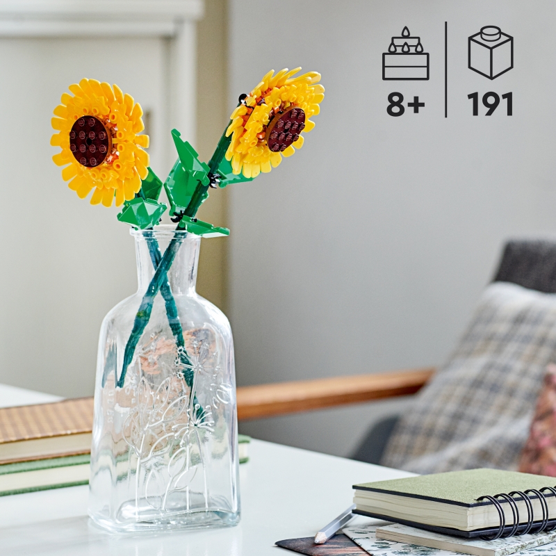 LEGO Botanicals 40524 Girasoli, Fiori Finti per Bambini 8+ Compatibile con Bouquet Fiori Artificiali, Regalo Ragazza o Ragazzo