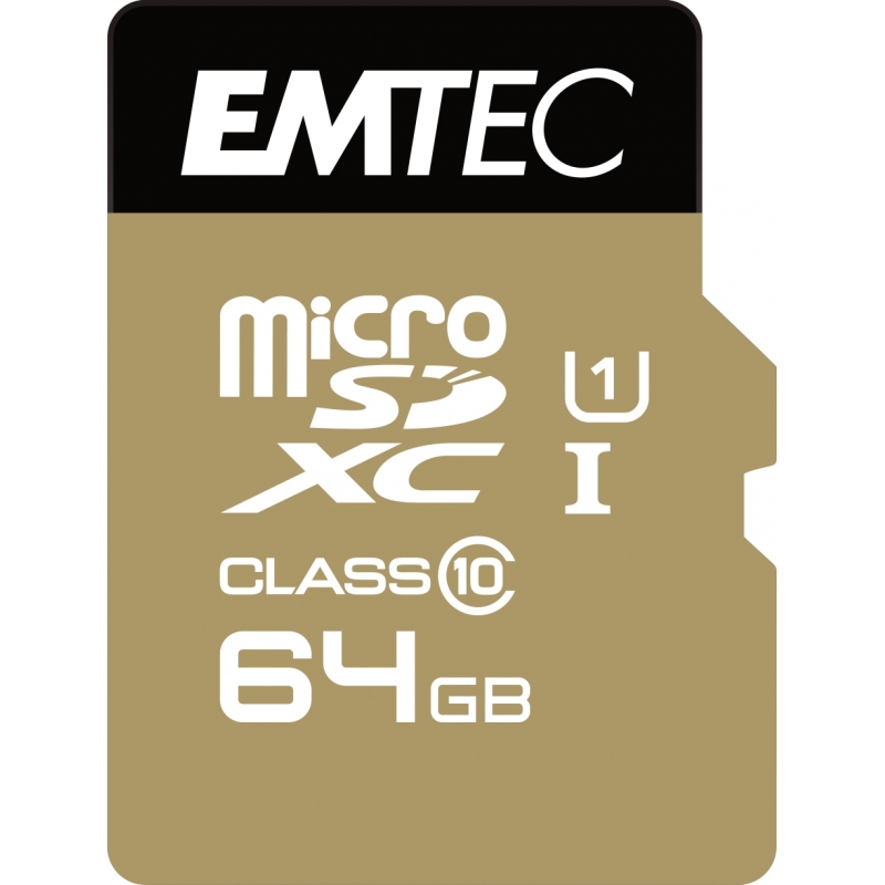 Emtec microSD Class10 Gold+ 64GB MicroSDXC Classe 10 Emtec microSD Class10 Gold+ 64GB MicroSDXC Classe 10