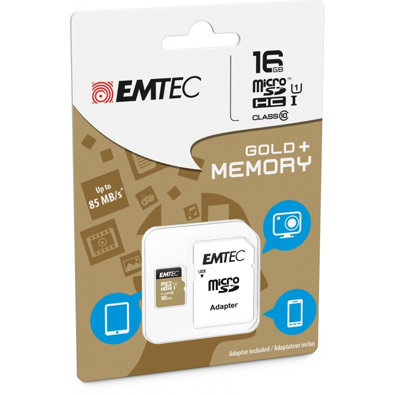 Emtec microSD Class10 Gold+ 16GB