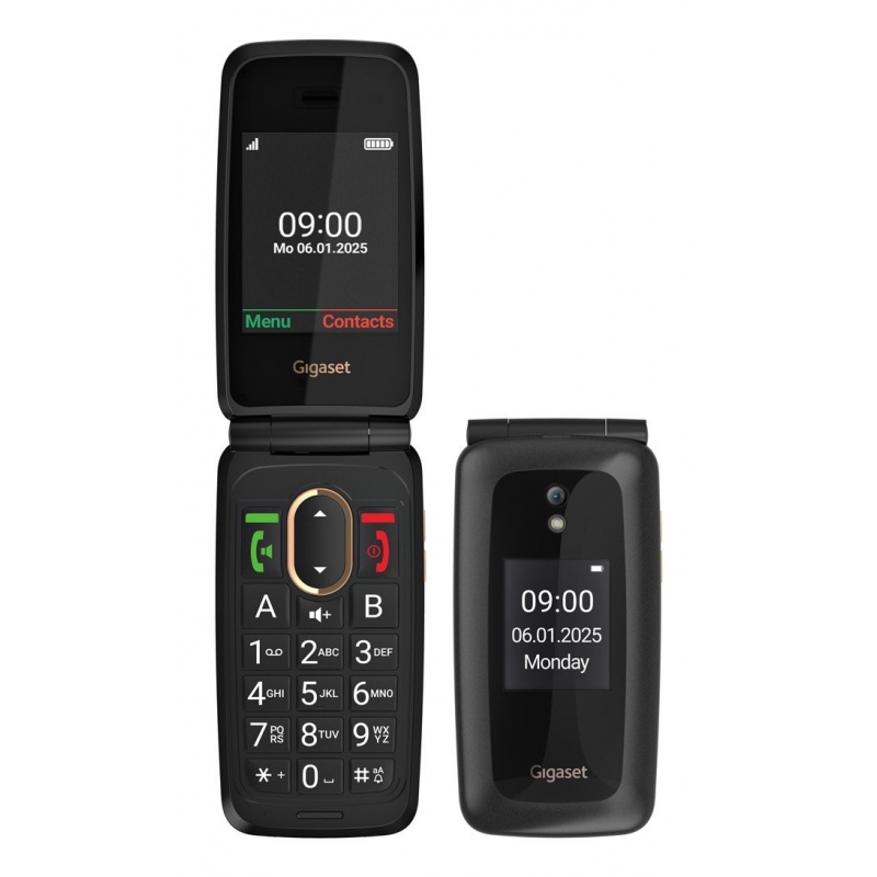 Gigaset GL795 7,11 cm (2.8") 142 g Negro Teléfono para personas mayores