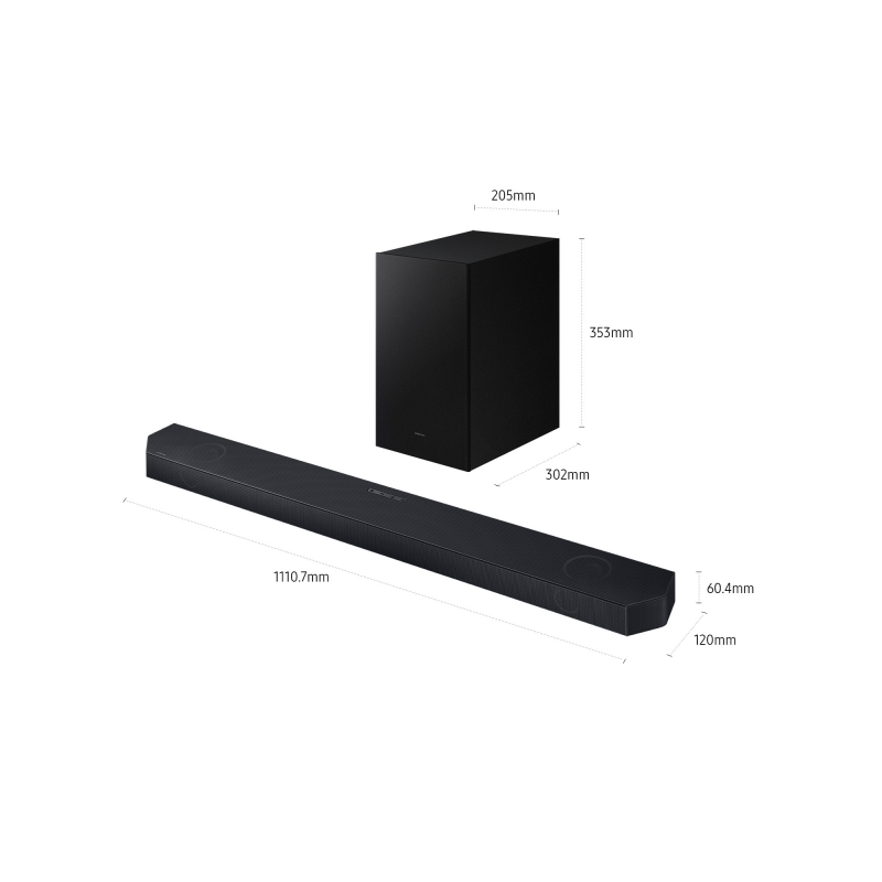 Samsung Soundbar HW-Q600H XC, Audio 3.1.2 canali, potenza 320W, Voice Enhance Mode, Bluetooth 5.3, Q-Symphony, Wireless Dolby