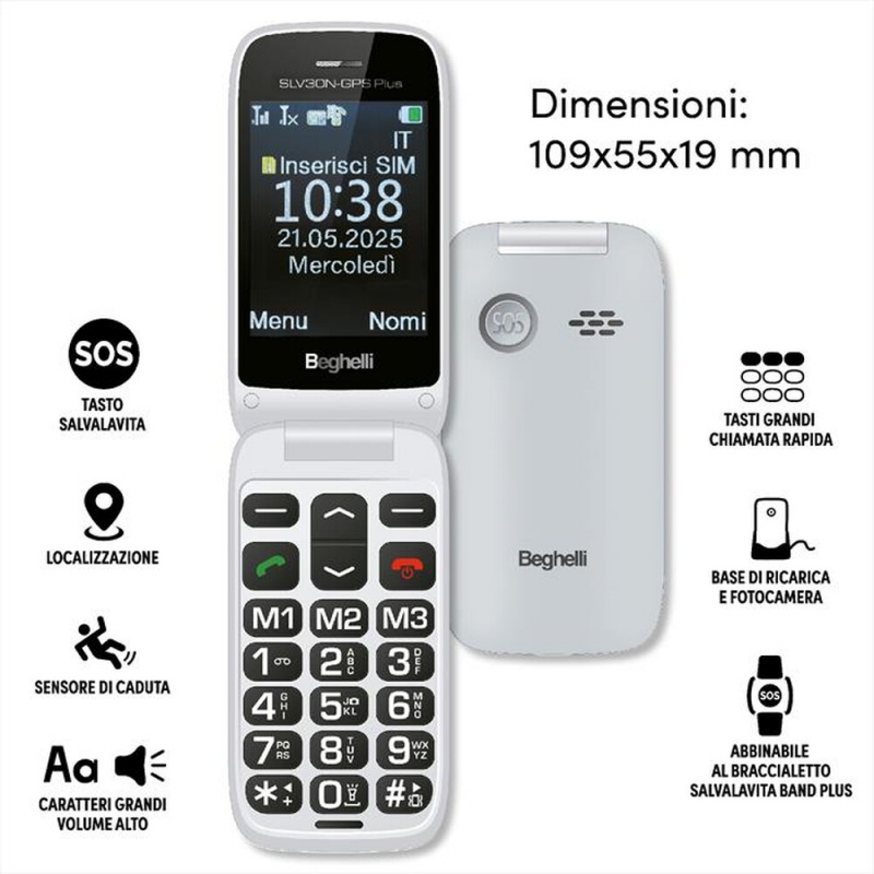 Beghelli 9204N Cellulare 9204N Phone slv30n-gps plus eco+band