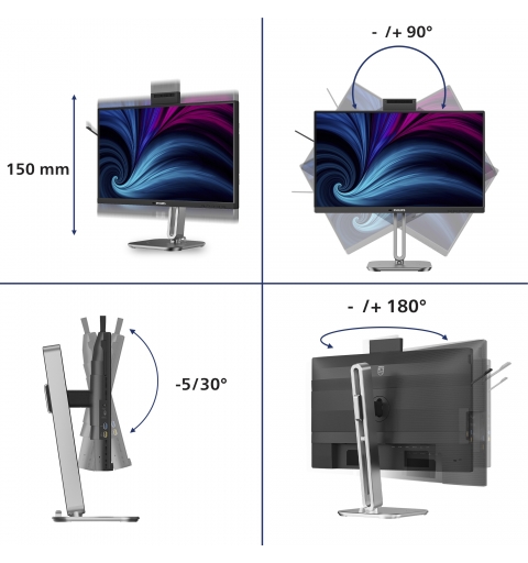 Philips 24B2U4301H 00 pantalla para PC 60,5 cm (23.8") 1920 x 1080 Pixeles