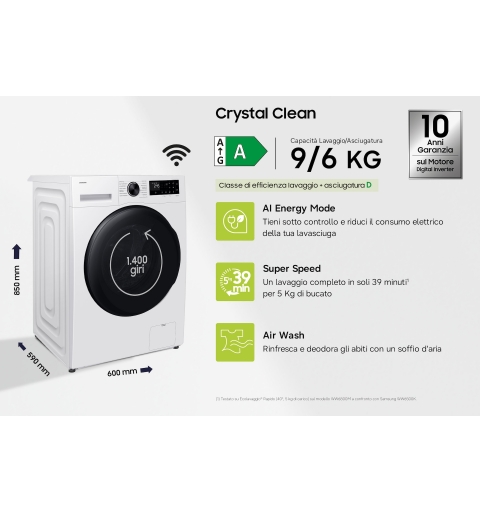 Samsung WD90HG5U34BEET lavadora-secadora