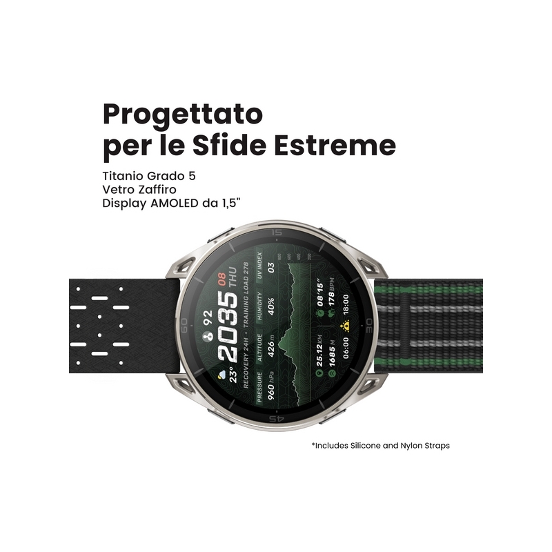Amazfit Cheetah 2 Ultra 3.81 cm (1.5") AMOLED Digital 480 x 480 pixels Touchscreen Titanium Wi-Fi GPS (satellite)