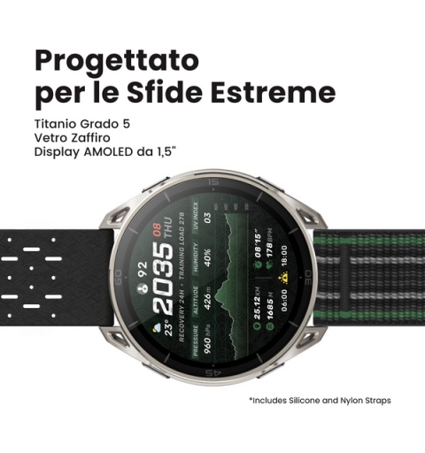 Amazfit Cheetah 2 Ultra 3.81 cm (1.5") AMOLED Digital 480 x 480 pixels Touchscreen Titanium Wi-Fi GPS (satellite)