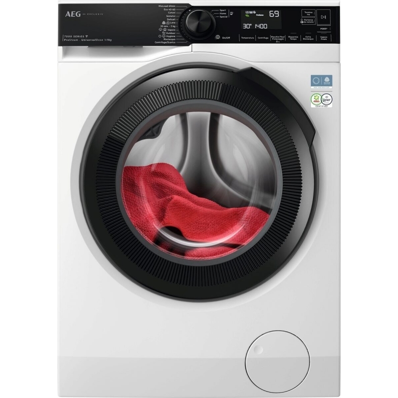 AEG Series 7000 Lavatrice Carica Frontale 11 Kg Classe A-30% 1400 Giri MADE IN ITALY XLR7FH11YV AEG Series 7000 Lavatrice Carica Frontale 11 Kg Classe A-30% 1400 Giri MADE IN ITALY XLR7FH11YV