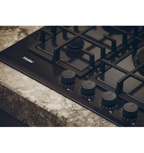 Haier HAVG75TBBP Black Built-in 75 cm Gas 4 zone(s)