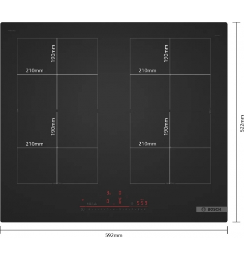 Bosch PVQ61CHB1E hobs Negro Integrado 59.2 cm Con placa de inducción 4 zona(s)