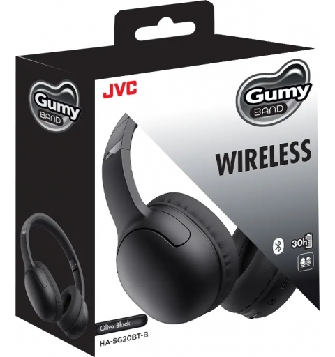 JVC HA-SG20BT Cuffie wireless Bluetooth GUMY, Olive Black