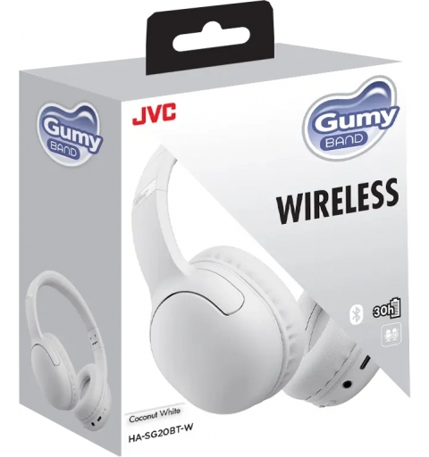 JVC Gumy Headband Kopfhörer Verkabelt & Kabellos Kopfband Anrufe Musik Bluetooth Weiß