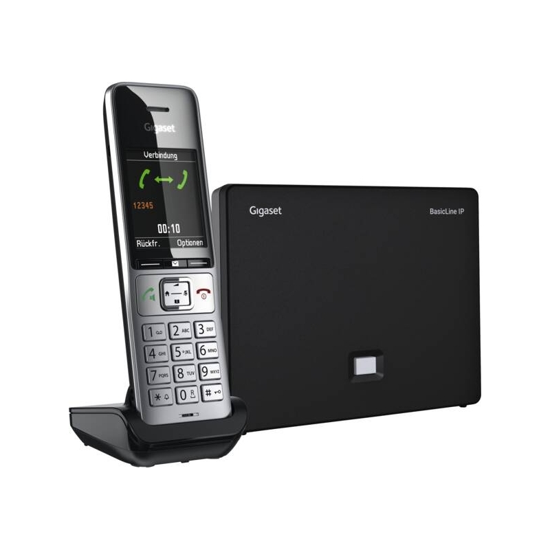Gigaset BasicLine IP + COMFORT 500HX Telefono DECT Identificatore di chiamata Nero, Argento