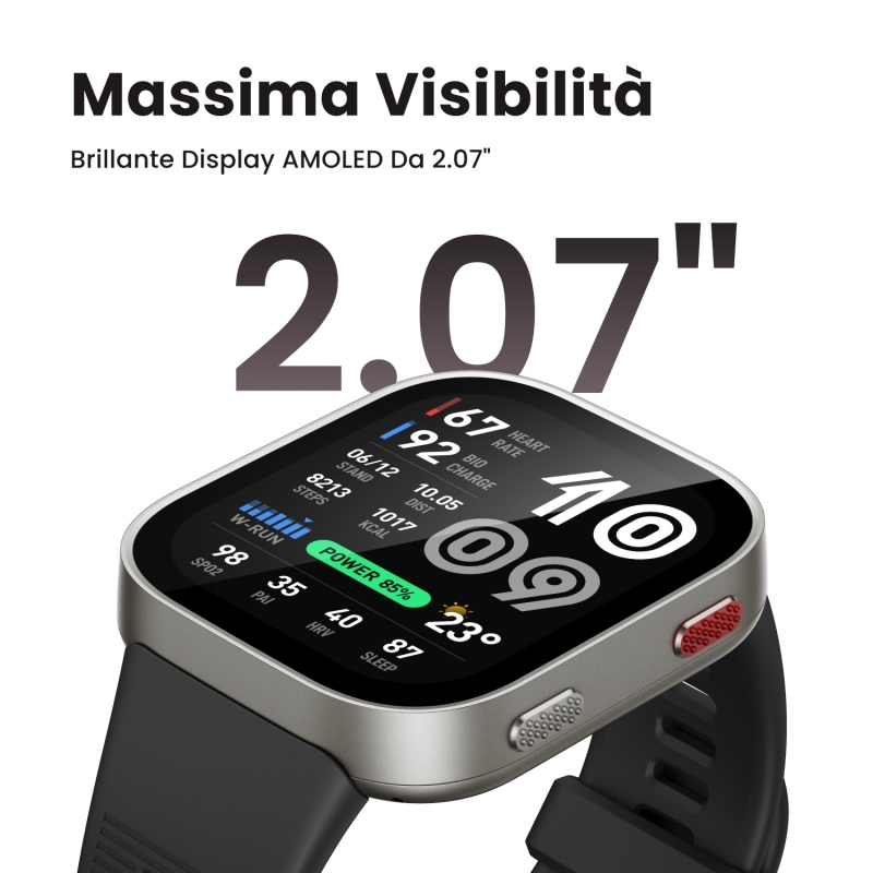 Amazfit Bip Max 5,26 cm (2.07") AMOLED Numérique 432 x 514 pixels Écran tactile Bleu GPS (satellite)