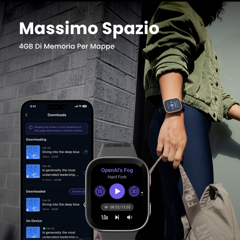 Amazfit Bip Max 5,26 cm (2.07") AMOLED Digital 432 x 514 Pixel Touchscreen Blau GPS