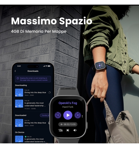 Amazfit Bip Max 5,26 cm (2.07") AMOLED Digital 432 x 514 Pixeles Pantalla táctil Azul GPS (satélite)