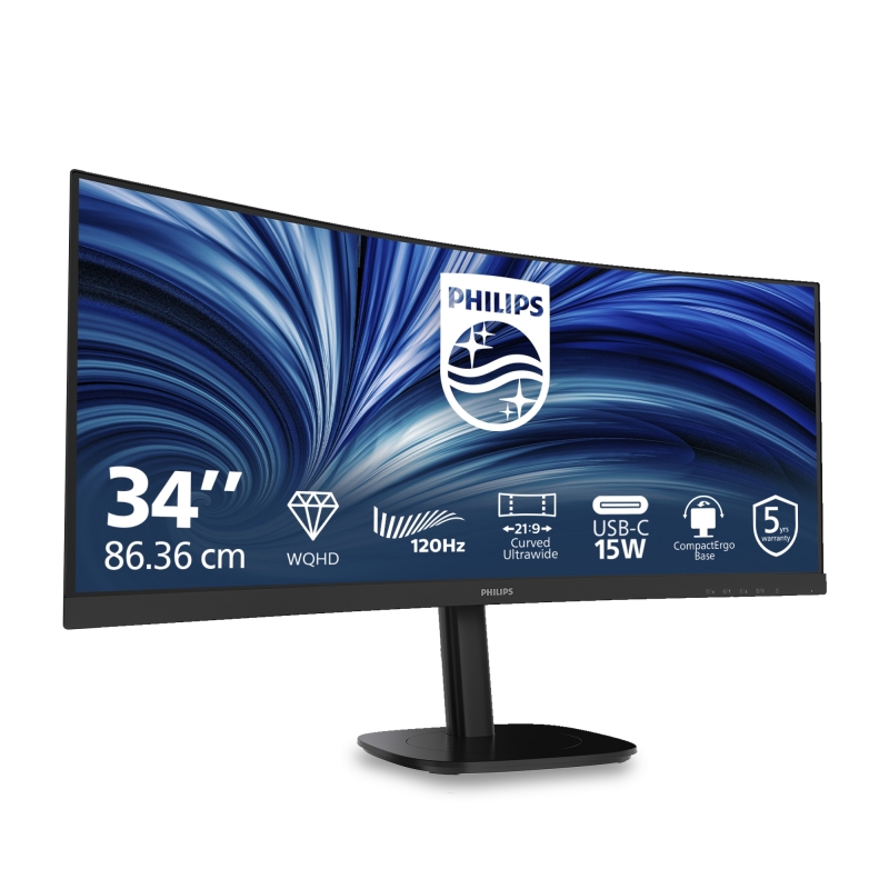 Philips 34B2N3500C 00 computer monitor 86.4 cm (34") 3440 x 1440 pixels Wide Quad HD LCD Black