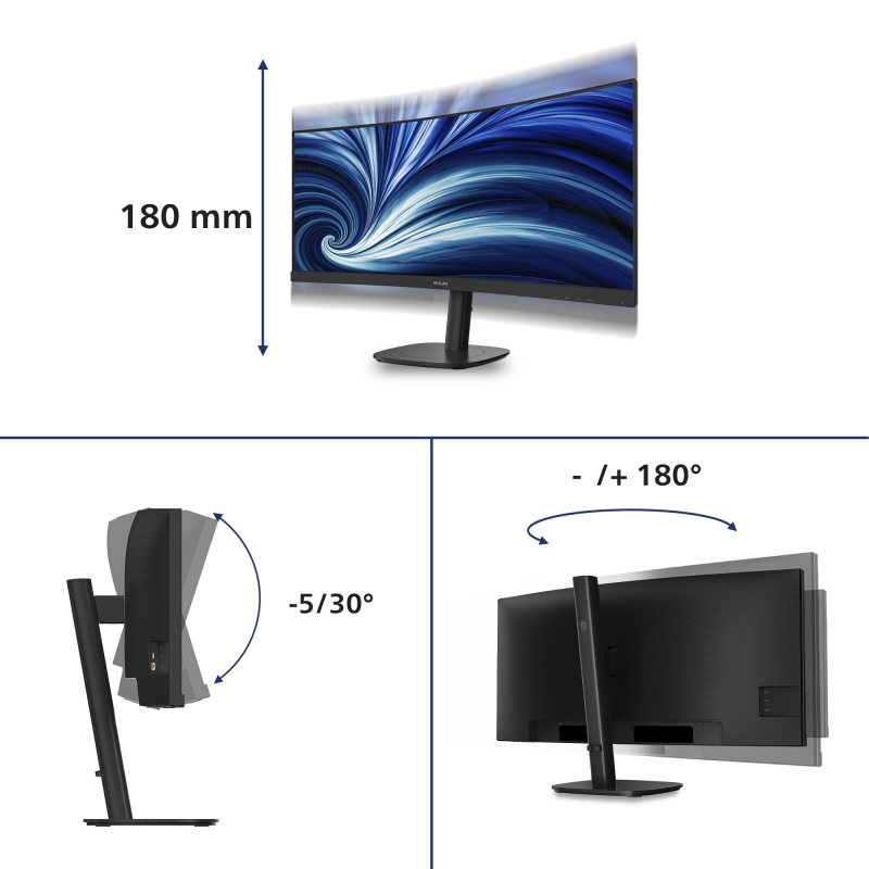 Philips 34B2N3500C 00 pantalla para PC 86,4 cm (34") 3440 x 1440 Pixeles Wide Quad HD LCD Negro