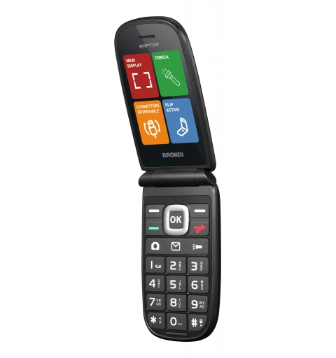 Brondi Raptor 7,11 cm (2.8") 106 g Schwarz, Metallisch Seniorentelefon