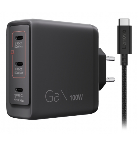 Lenovo 40AW100BEU Ladegerät für Mobilgeräte Universal Schwarz AC Drinnen