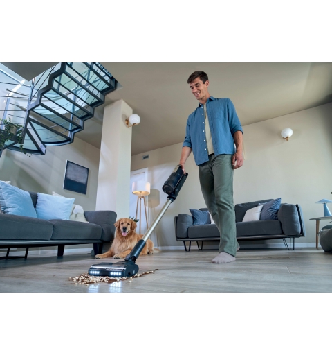 Hoover HF310P 011 Aspirapolvere a bastone 2 in 1 Batteria Secco HEPA Senza sacchetto 0,7 L 400 W Nero, Metallico 2,5 Ah