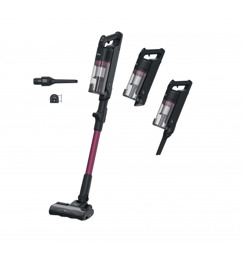 Hoover HF1M10HX 011 Aspirateur-balai 2 en 1 Batterie Sec EPA Sans sac 0,7 L 200 W Magenta, Noir