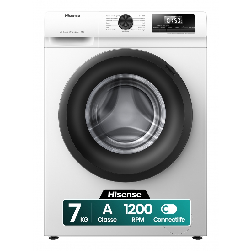 Hisense WFQP701219VM lavadora Carga frontal 7 kg 1200 RPM Blanco