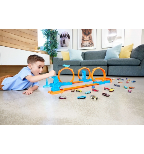 Hot Wheels Track Builder Hot Wheels-Coffret Triple Looping avec véhicule à l’échelle 1 64